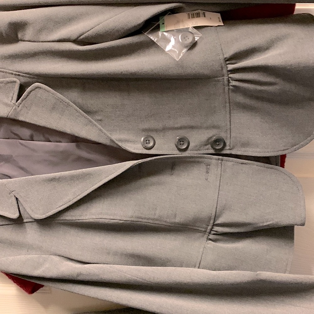 Gray womens dressy jacket.
